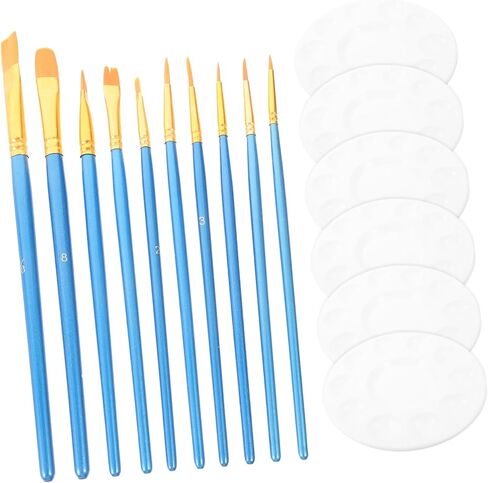 1Set Artist Color Mixing Trays with Paint Brushes Painting Pallet for Watercolors and Acrylics Easy to Clean for Creative in Saudi Arabia