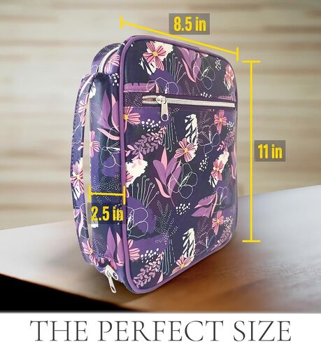 Bible Case 2 Piece Set – PU Leather Purple Bible Cover with Handle, Includes 6 Color Markers, Durable Bible Holder & Carrying Case in Saudi Arabia