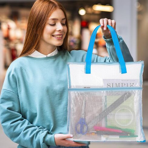 حقيبة مشروع خياطة كبيرة مع سوستة ، منظم تخزين حرفي 15.75 بوصة مع مقبض للحياكة ، خياطة اللحف ، غرزة متقاطعة ، تطريز ومستلزمات الإبرة الإكسسوارات الفنية in Saudi Arabia