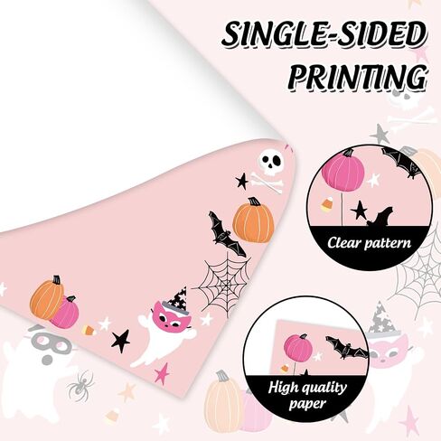 Whaline 60 Sheets Halloween Hallowery Leathead Paper Pumpkin Ghost Bat Paper for Party Invitations School Office Printing ، 8.5 × 11 Inch in Kuwait