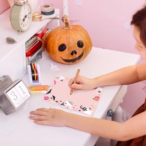 Whaline 60 Sheets Halloween Hallowery Leathead Paper Pumpkin Ghost Bat Paper for Party Invitations School Office Printing ، 8.5 × 11 Inch in Kuwait