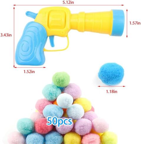 Cat Ball Toy Launcher Gun و 50 Blush Balls و 1 Plastic Gun ، ألعاب Cat تفاعلية ممتعة in Kuwait