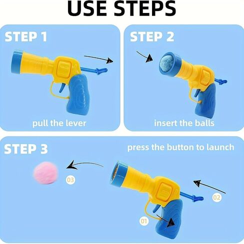 Cat Ball Toy Launcher Gun و 50 Blush Balls و 1 Plastic Gun ، ألعاب Cat تفاعلية ممتعة in Kuwait
