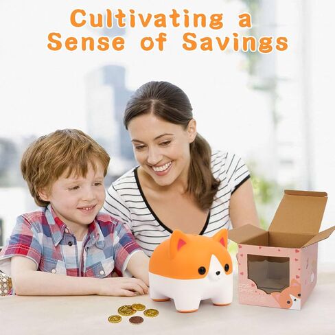 Corgi Piggy Bank for Kids ، Unbreakable Piggy Bank Girls Bank Money Bank for Kids in Kuwait
