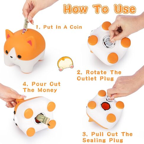 Corgi Piggy Bank for Kids ، Unbreakable Piggy Bank Girls Bank Money Bank for Kids in Kuwait