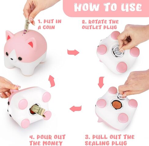 Corgi Piggy Bank for Kids ، Unbreakable Piggy Bank Girls Bank Money Bank for Kids in Kuwait