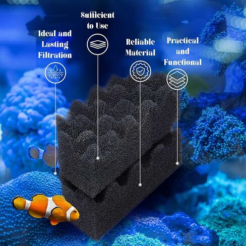 6 Pcs Aquarium Filters Bio Sponge Sets Compatible with fluval 106/107, Including 2 Blue 2 White 2 Black Bio Sponge for Replacement Filter Media Kit in Kuwait