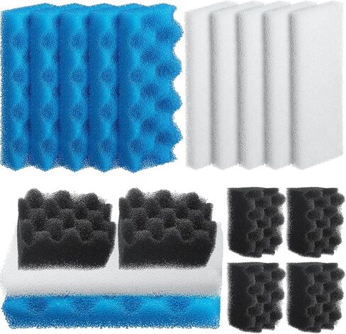6 Pcs Aquarium Filters Bio Sponge Sets Compatible with fluval 106/107, Including 2 Blue 2 White 2 Black Bio Sponge for Replacement Filter Media Kit in Saudi Arabia