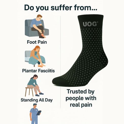 UOG (United One Foot Pain Goots للرجال والنساء. ألم الكعب ، التهاب اللفافة الأخمصية ، أقدام باردة ، تشنجات العجل. صنعت في الولايات المتحدة الأمريكية. in Kuwait