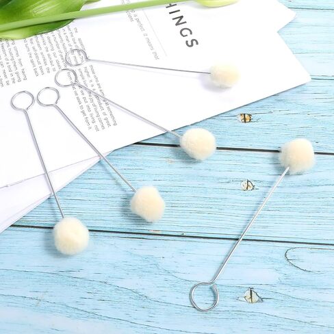 20 PCS Wool Daubers Ball Brush Leather Dye Tool with Metal Handle, Leather Dye Applicator for DIY Crafts Projects Wool Balls Brush Leathercraft Tools and Supplies for DIY Crafts Projects Shoe Polish in Saudi Arabia