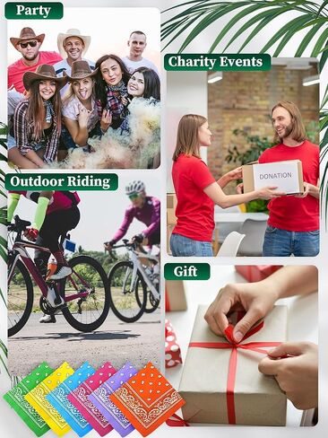 Unittype 60 Pieces Unisex Paisley Bandanas Bulk Multi Purpose Cowboy Bandanas Novelty Headband Handkerchief for Women Men Party Costume in Kuwait