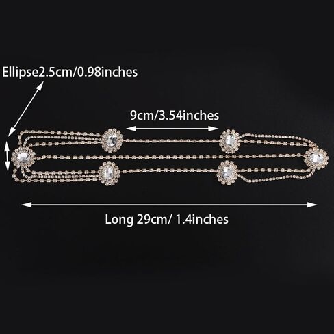 Missgrace Women Bohemian Rhinestones Gold Silver Gypsy Head Chain Hair Accessories for Bridal and Girls in Kuwait