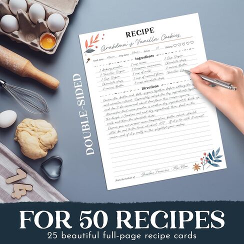 Recipe Binder Organizer, 3-Ring Plaid Cookbook Binder with 12 Custom Dividers, 25 Protective Pages, Ample Space Recipe Cards, Cooking Conversion Chart Inside Cover, Scratch Resistant Tabs in Saudi Arabia
