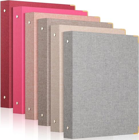 Fulmoon 6 PCS الجمالية 3 المجلدات الحلقية مع غطاء الكتان 1 بوصة حلقات مستديرة مع الجيب الداخلي 8.5 "× 11" يناسب الحرف الحجم لمكتب المدرسة والمنزل (لافندر) in Saudi Arabia