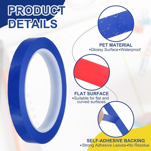 شريط Meccanixity لوحة أبيض 1/2 " / 12mm لخط الرسوم البيانية للاصوص ذاتي اللصق الشريط 72 ياردة علامة العلامات على ملصقات لخلاصات لوحة محو Pinstripe DIY Art Crafts ، الأسود ، حزمة 1 in Kuwait