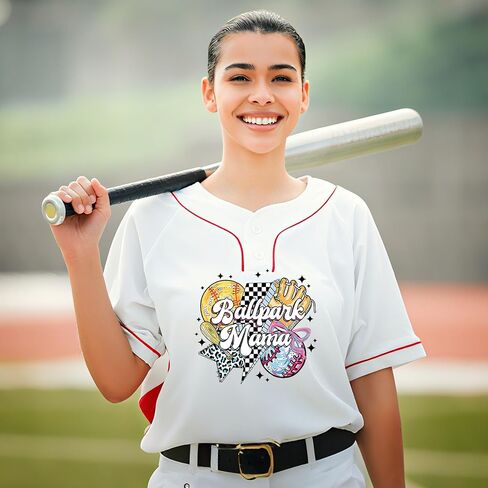 Softball Iron on Transfers for T-Shirts, 20 Pcs Women Softball DTF Transfers Ready to Press, Sport Iron on Patch Decals, Heat Transfer Vinyl for Bag Clothing DIY Craft in Saudi Arabia