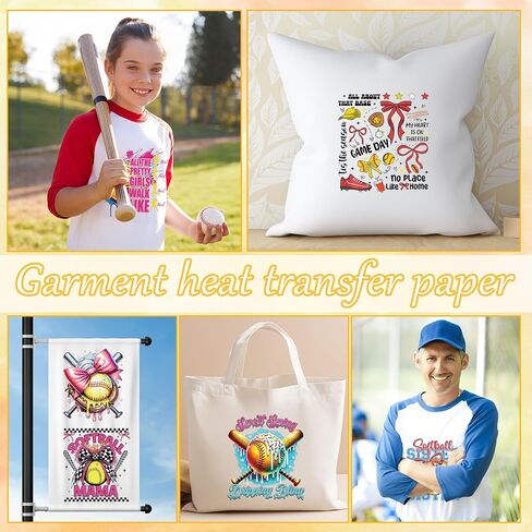 Softball Iron on Transfers for T-Shirts, 20 Pcs Women Softball DTF Transfers Ready to Press, Sport Iron on Patch Decals, Heat Transfer Vinyl for Bag Clothing DIY Craft in Saudi Arabia
