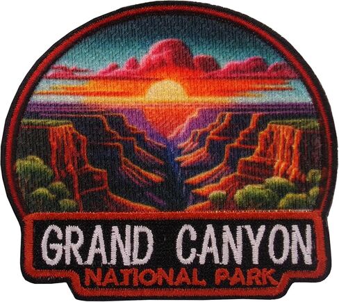 Grand Canyon National Park Patch 3" Iron-on Sublimated Applique for Clothing Vest Jacket, Nature Badge, Plants and Wildlife, Hiking Trails, Sew-on Decorative Craft, Souvenir Gift, Wild Animal, S1 in Saudi Arabia