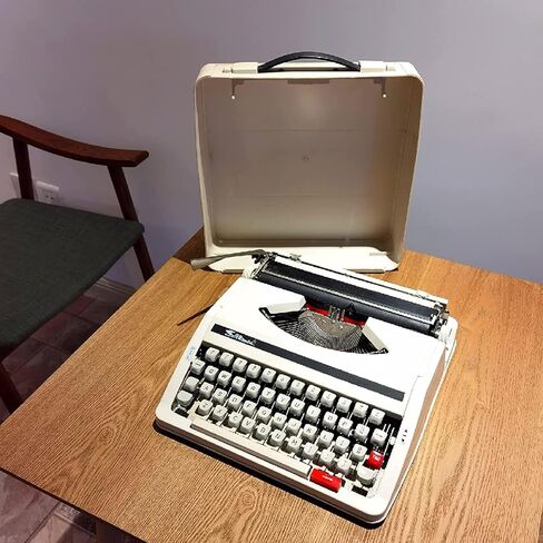 Wireless Typewriter Keyboard,Mechanical English Typewriter,Old Fashioned Typewriter,1980 Classic Nostalgia Portable Retro Manual Typewriter, Normal Use Vintage Typewriter,Black in Saudi Arabia
