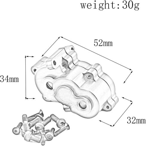 RC Car Parts Compatible with Traxxas for Slash for E-Revo for Summit 1/16 RC Car Parts Accessories Metal Gearbox Housing Case Gear Cover 7379R(Black) in Saudi Arabia