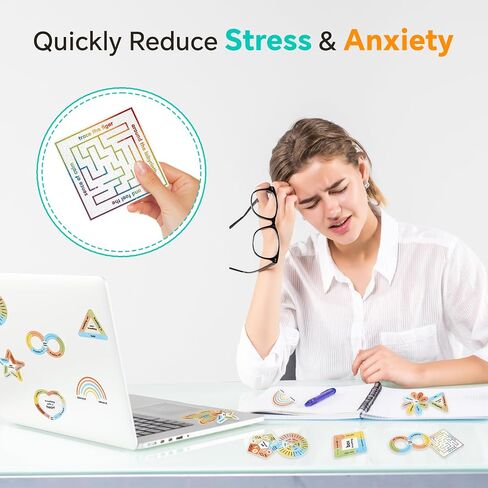 شرائط هادئة للملصقات الحسية للقلق ، 36 ٪ ملصقات مزخرفة لتهدئة المزاج ، ملصق تململ اليقظة للتنفس للطفل ، مستشارات المدارس ، تخفيف القلق في المكتب والفصول الدراسية in Kuwait