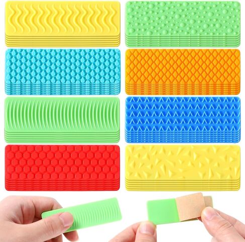 48 PCS ملصقات القلق السيليكون الحسية شريط السيليكون ملصقات الصحة العقلية المطاطية تململ أشرطة مزخرفة ألعاب هائل من العناصر الهادئة الهادئة. in Saudi Arabia