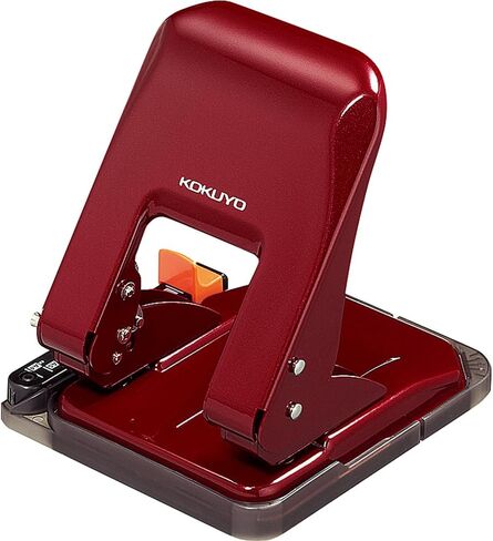 Kokuyo 2-Hole Punch ، سعة 37 ورقة 37 ، حجم مثالي لأوراق A4/B5/A5 مع دليل الورق القابل للتعديل وعلامات الموضع ، الأحمر (PN-G37R) in Saudi Arabia