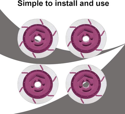 RiToEasysports 4pcs RC Car Brake Disc, Aluminum Alloy RC Wheel Brake Disc Upgrade Parts for HSP 94123/R31 1/10 Car (Violet in Saudi Arabia