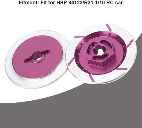 RiToEasysports 4pcs RC Car Brake Disc, Aluminum Alloy RC Wheel Brake Disc Upgrade Parts for HSP 94123/R31 1/10 Car (Violet in Saudi Arabia