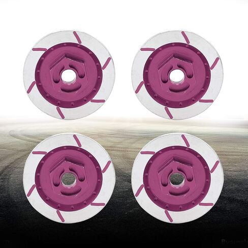 RiToEasysports 4pcs RC Car Brake Disc, Aluminum Alloy RC Wheel Brake Disc Upgrade Parts for HSP 94123/R31 1/10 Car (Violet in Saudi Arabia
