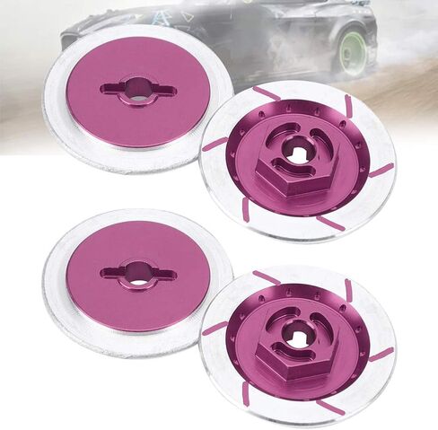 RiToEasysports 4pcs RC Car Brake Disc, Aluminum Alloy RC Wheel Brake Disc Upgrade Parts for HSP 94123/R31 1/10 Car (Violet in Saudi Arabia