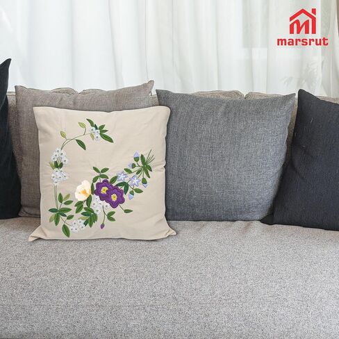 2 مجموعة مجموعة وسادة تطريز بما في ذلك علبة وسادة تغطية الوسادة مع رسومات كبيرة وسوستة ، والإبر ، وخيوط وأدوات التعليمات لحرف الطاقم الدانتيل (تصميم الزهور ، لا لبوس ، ب) ب) ب) ب) ب) in Kuwait