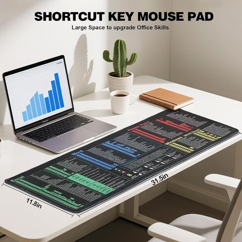 وسادة الماوس المختصر Office Office ، كبير 31.5 × 11.8 بوصة. in Kuwait