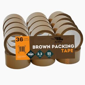Brown Packing Tape – Heavy Duty Brown Shipping Tape for Box Packaging & Moving – 2.2mil Thick, 2-inch Wide Mailing Tape – 36 Rolls (1980 Yards) in Saudi Arabia