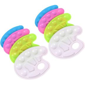 Uonlytech 8pcs boy boy girl plastic paint palette صواني ملونة على شكل قدم باللونين الأبيض الأزرق الأزرق الخفيف السهل تنظيفها لحفلات فنية أنشطة الطلاء in Kuwait