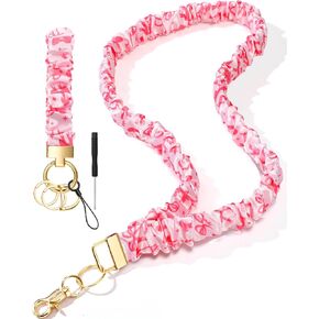 Marspark 1 مجموعة Scrunchie Lanyard لبرنامج Id Badges Wrist and Neck Lanyard Set Scrunchie Keychain Wristlet in Kuwait