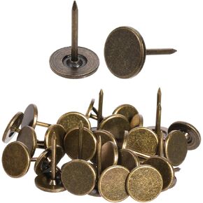 100 Pcs Flat Head Thumb Tacks Bronze Vintage Style Upholstery Tacks Nails Pins Assortment Kit Antique Furniture Sofa Door Decor Push Pins for Wood and Fabric 17mm / 0.67 Inch in Saudi Arabia