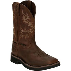 حذاء عمل Justin Original للرجال Stampede Pull-On Square Toe Work Boot in Kuwait