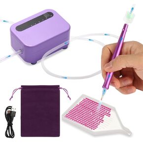Dovalunetra Electric Diamond Art Painting Pen, Wireless Vacuum Pen with 3 Suction Levels, 12-Hour Battery Life, Quiet Operation, （Purple） in Kuwait
