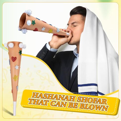Soulchen 12 Set Shofar Craft Kit Rosh Hashanah Horns Toys Instruments Decorative Shofar for Beyful Firms New Year Kids Hompts in Saudi Arabia