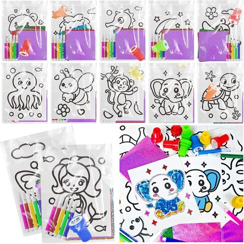 Cinrobiye 168 PCS Foil Art Craft Active for Kids ， كتب التلوين بشكل كبير للأعمار 2-4-8-12 اللوازم الفنية الممتعة صفحات النشاط الإبداعية DIY لجوائز الفصول الدراسية. in Kuwait