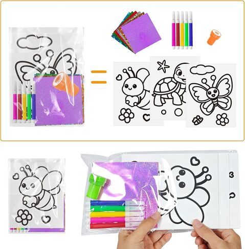 Cinrobiye 168 PCS Foil Art Craft Active for Kids ， كتب التلوين بشكل كبير للأعمار 2-4-8-12 اللوازم الفنية الممتعة صفحات النشاط الإبداعية DIY لجوائز الفصول الدراسية. in Kuwait