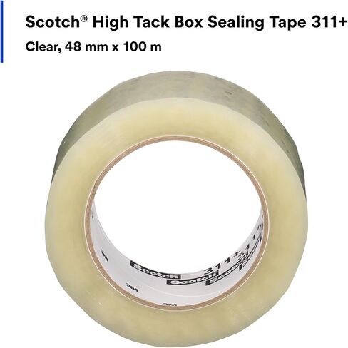 Scotch High Tack Box Sealing Tape 311+, Cold Shipping, Freezer Storage, Clear Color, 48 mm x 100 m (Pack of 1) in Saudi Arabia