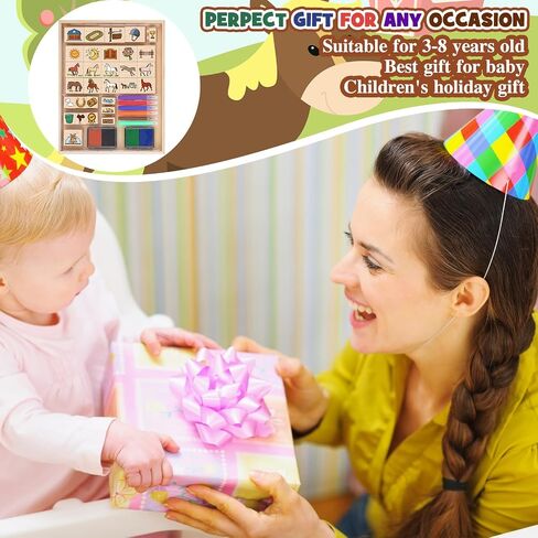Honoson 38 PCS Horses Stable Wooden Stamp Set Horses Stamp Rubber Rubber Steeds Gifts Spirit Ponies Toys with Stamps Seal Seal for Birthday Gift Party Gownoy Gownof in Saudi Arabia