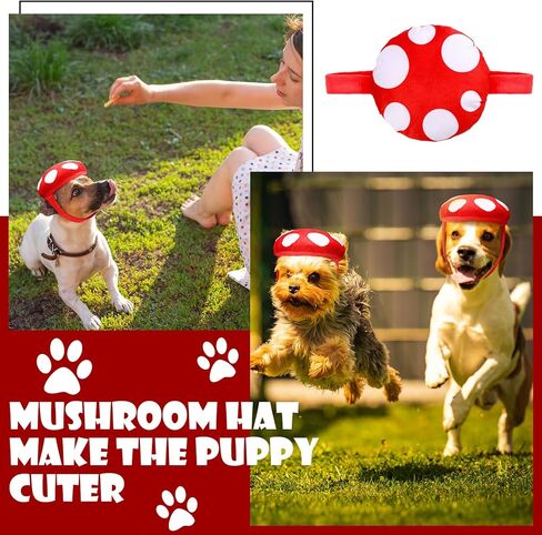 أزياء فطر عيد الهالوين للكلاب الفطر الأبيض مع قبعة النقطة الحمراء للقطط الأليفة هالوين عيد الميلاد in Kuwait