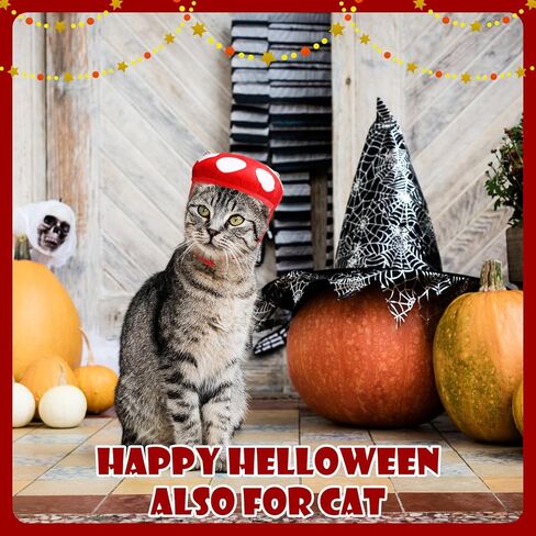 أزياء فطر عيد الهالوين للكلاب الفطر الأبيض مع قبعة النقطة الحمراء للقطط الأليفة هالوين عيد الميلاد in Kuwait