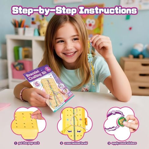 Cmiolacuna Friendship Bracelet Making Kit for Girls, 3-Layer Storage Box Arts and Crafts Bracelets Jewelry String Maker Kit Ages 8-12,Best Christmas Birthday Gift for Girls 6 7 8 9 10 11 12 Year Old in Saudi Arabia