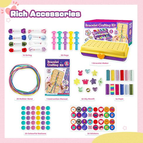 Cmiolacuna Friendship Bracelet Making Kit for Girls, 3-Layer Storage Box Arts and Crafts Bracelets Jewelry String Maker Kit Ages 8-12,Best Christmas Birthday Gift for Girls 6 7 8 9 10 11 12 Year Old in Saudi Arabia