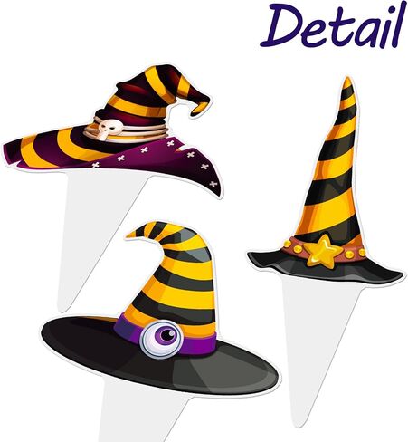Witch Hat Cupcake Topper Halloween Halloween Horror Decorations 48pcs Halloween Witch Witch Hat Cupcake Decor in Saudi Arabia