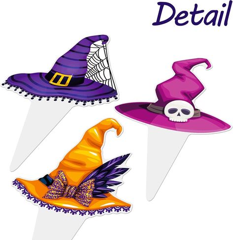 Witch Hat Cupcake Topper Halloween Halloween Horror Decorations 48pcs Halloween Witch Witch Hat Cupcake Decor in Saudi Arabia